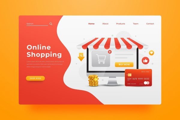 bestemmingspagina winkelen landingpage destinazione sjabloon isometric ecommerce practicals instructor